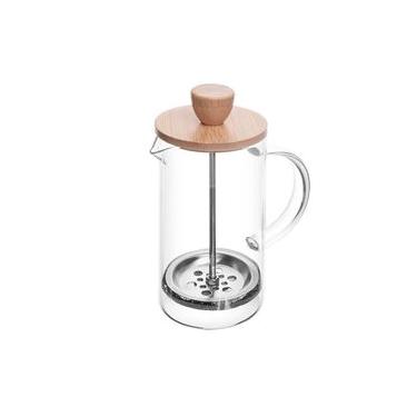 Imagem de Cafeteira Prensa Francesa Wolff 400ml Vidro Borossilicato e Tampa de Bambu Transparente