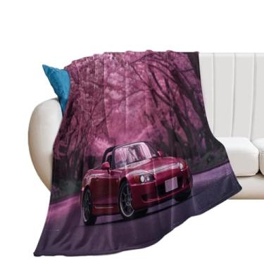 Imagem de HouLaiZhe Cobertor Super Macio Flanela Conversível S2000 JDM Flores de Cerejeira Cobertores de Refrigeração Leve para Sofá-Cama Cadeira Sofá Carro Viagem ao Ar Livre Leve Quente 101,6 cm x 127 cm