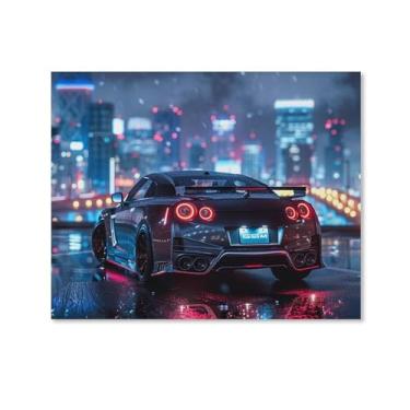 Imagem de HouLaiZhe R35 Esportes Noite Chuvosa Neon Posters Tela Estética Decoração de Quarto Pintura de Parede Impressões Sala de Galeria Decoração de Parede para Quarto Sala de Estar Escritório 11 x 14