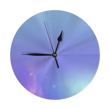 Imagem de ZERAOKE Starlight - Relógio de parede redondo moderno - silencioso sem tique-taque operado por bateria, decoração de mesa ou parede para sala de estar, quarto, escritório.