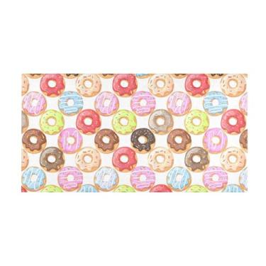 Imagem de Burbuja Tapete de corredor colorido donuts de pelúcia antiderrapante tapete de borracha para corredor, quarto, sala de estar, decoração de entrada, lavável na máquina, 51 x 99 cm