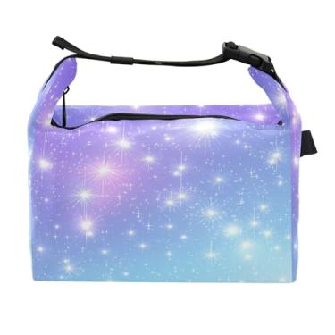 Imagem de STAYTOP Lancheira rosa azul roxa brilhante com fivela de alça, lancheira isolada para meninos e meninas lancheira bolsa térmica para trabalho escolar
