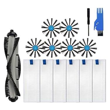 Imagem de Kit de peças de reposição compatível com o aspirador robô Bissell EV675-1 escova principal + 6 escovas laterais + 6 filtros HEPA para limpeza a seco e úmido.