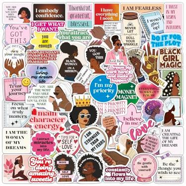 Imagem de Adesivos Vision Board para mulheres negras - Kit de suprimentos para quadro de visão - Citação positiva, adesivos de inspiração para meninas negras - presentes para mulheres