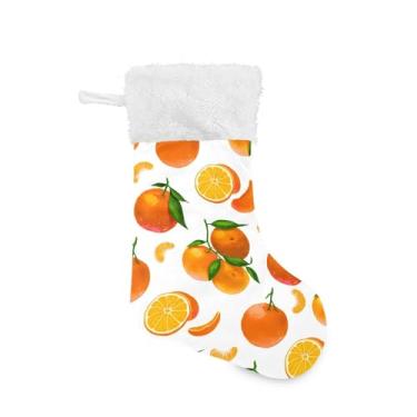 Imagem de xigua Meias de Natal de laranjas personalizadas grandes meias de doces para pendurar presente de Natal para decoração de festa de férias em família, decoração de lareira