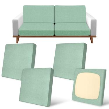 Imagem de pickyNproud 4 peças de capas de almofada de pátio elásticas para sofá ao ar livre, capas de substituição laváveis para móveis com parte inferior elástica para sofá e cadeira