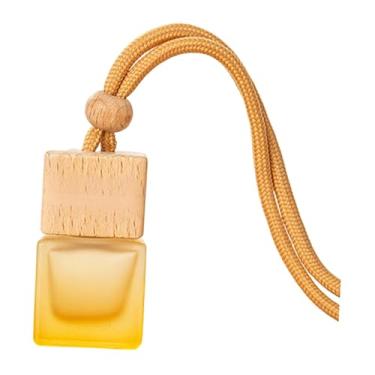 Imagem de Baoblaze Frasco difusor de aromatizador de carro para pendurar, vazio, frasco de vidro para óleo essencial, recarregável, 8ml, de perfume para automóveis, Amarelo
