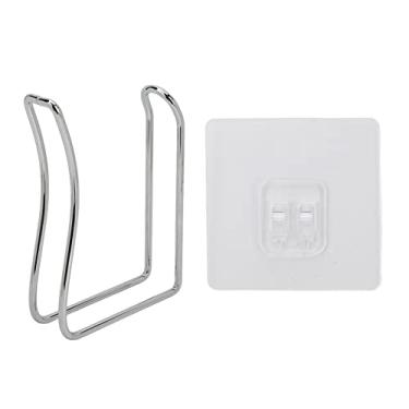 Imagem de CUOFYUNL Suporte de toalha de papel fixado na parede adesivo à prova d'água de aço inoxidável com rolamento de carga estável gancho de rolo de tecido para casa