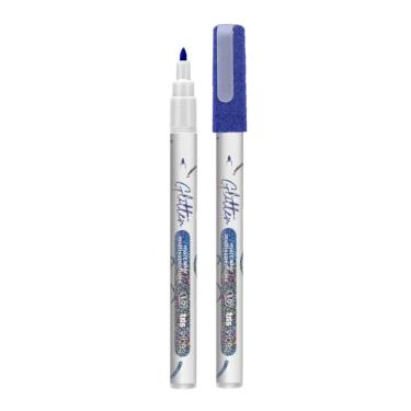 Imagem de Marcador Multisuperficies Vibes Glitter 1.0 Ponta Triangular Tris Azul