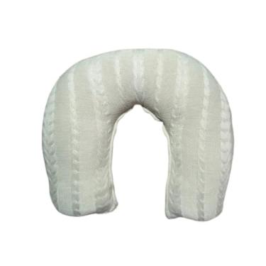 Imagem de Almofada de Amamentação em Tricot com Zíper, Formato U Anatômico, Fibra Siliconada, 37x45x13cm (Cor Bege Claro)