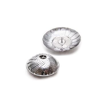 Imagem de Cesta de Cozimento a Vapor, Aço Inoxidável, Dobrável, 30cm Diâmetro, 9cm Altura, Inox