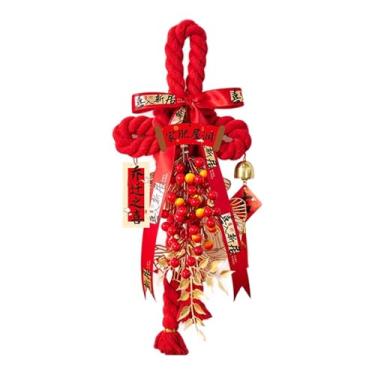 Imagem de KiBcsLic Pingente de nó chinês vermelho, ornamento suspenso, decoração oriental Feng Shui para o Ano Lunar, ideal para lojas, salas de estar e quartos, Style D