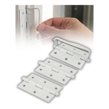 Imagem de Dobradiça Camarão Kit Porta Camarão Branco Aço Alça