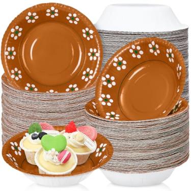 Imagem de 100 peças de tigelas de papel mexicanas Platos De Barro Mexicanos Decorações de festa mexicana terracota argila cerâmica tigela de sopa lanche tigela de sobremesa mexicana para casamento, carnaval
