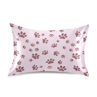 Imagem de Capas de almofada de cetim rosa ouro rosa impressão padrão de resfriamento king queen decoração de casa roupa de cama queen size 76.2 cm x 50.8 cm