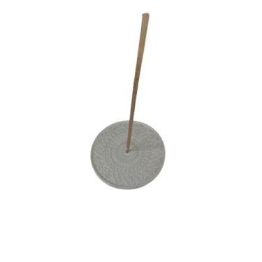 Imagem de Porta incenso redondo mandala em cimento (Cinza)