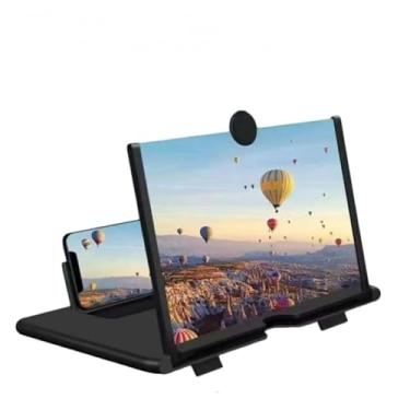Imagem de Lupa de tela HD para celular, suporte dobrável para projetor de celular para filmes e vídeos, grande suporte de exibição para viagens e casa (preto, 25 cm)