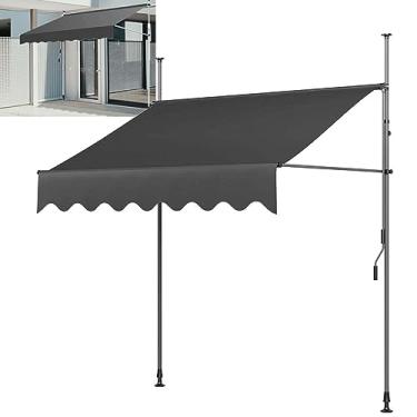 Imagem de CMOLVUR Toldos duráveis para pátio, varanda telescópica, toldo, pátio, gazebo, guarda-sol, abrigo, retrátil, manual, qualquer janela ou porta, 2 m x 1,2 m
