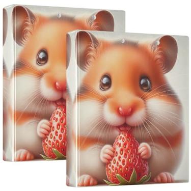 Imagem de Fichário de três anéis de animal hamster adorável personalizado com 3 cm, 200 folhas, lindo fichário para caderno, 31,5 x 27 x 6 cm, 1 pacote