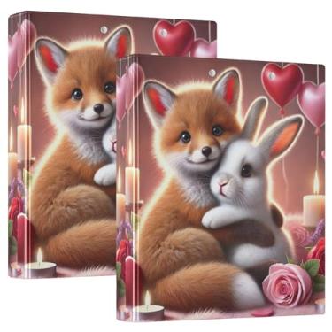 Imagem de Fichários de 3 anéis personalizados com 3 anéis e 3 folhas, 3 pastas, 3 anéis, 3 pastas, anel redondo, 31,5 x 27 x 6 cm, pacote com 2