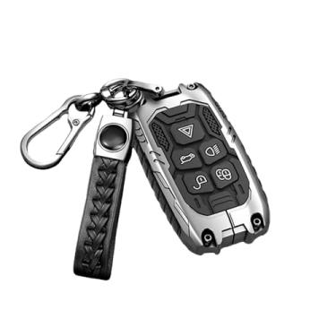 Imagem de Capa para chave remota de carro, compatível com land rover range sport evoque freelander velar discovery 4 jaguar xe xj xf guitarra(B silver set)