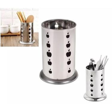 Imagem de Escorredor Seca Talheres Aço Inox Louça Porta Talher Premium - Porta T