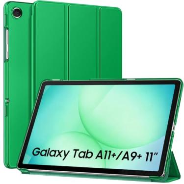 Imagem de MoKo Capa para Galaxy Tab A11+ Plus/A9+ 28 cm 2025/2023, capa protetora inteligente de suporte fino com capa traseira translúcida de policarbonato rígido para tablet Galaxy Tab A11+/A9 Plus, despertar