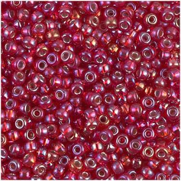 Imagem de Miyuki Grânulos de Sementes 8/0 Forrados em Prata Chama Vermelho AB 22 gramas Tubo de Contas da Miyuki