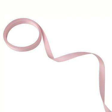 Imagem de Fita de cetim rosa para embrulho de presente 1 cm x 2 m - fitas de cabelo para meninas, fita de artesanato para decoração de casamento, laços de cabelo de Natal, projetos de costura (rosa)