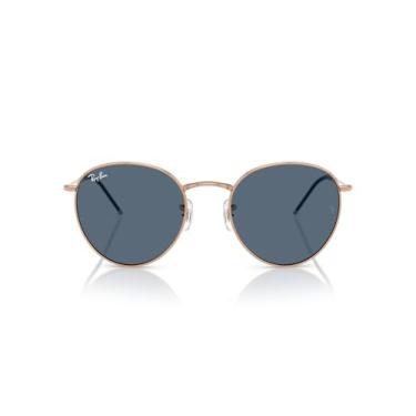 Imagem de Óculos de Sol Ray-Ban Round Reverse 0RBR0103S 92023A Tam 55 / Rose Gold - Lentes Azul