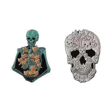 Imagem de Conjunto De Pins De Esmalte De Filmes De Terror De Halloween: Esquelet