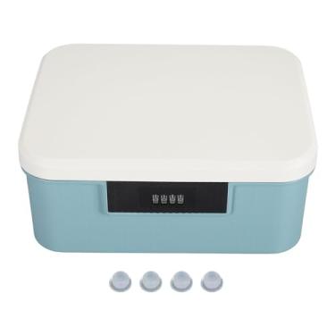 Imagem de Tronco de armazenamento com fechadura de capacidade Ainoli 9L para arquivos Organizador de documentos Caixa de travamento de armazenamento com senha de camada dupla (Azul)