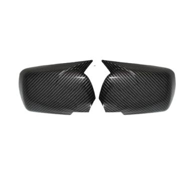 Imagem de Retrovisor lateral asa espelho cobre tampa preto brilhante espelho exterior cobre escudo Compatível com bmw x5 e53 1999-2006 substituição(Carbon fiber pattern)