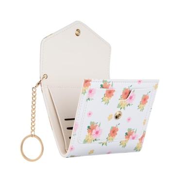 Imagem de Gostwo Carteira feminina com bloqueio de RFID, porta-cartão de crédito com três dobras, carteiras femininas com bolso com zíper para moedas, Flor laranja-amarela, Moderno