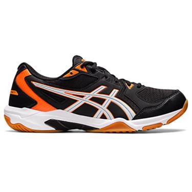 Imagem de ASICS Tênis masculino de quadra Gel-Rocket 10 Indoor, Preto/laranja choque, 8.5 Wide