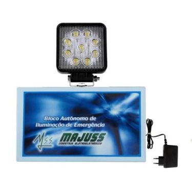 Imagem de Bloco Autônomo de Emergência Led 27W com Bateria 12V - Majuss