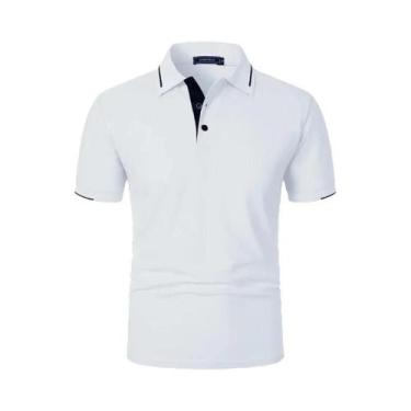 Imagem de Camisa Polo Masculina Oversize Clássica De Manga Curta Leve Em Cor Sól