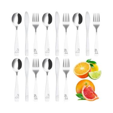 Imagem de Conjunto De Talheres De Dinossauro Para Crianças 9/15 Peças Em Aço Ino