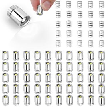 Imagem de 50 Mini Luzes LED com 25 Pilhas, Luzes Elétricas em Miniatura Alimentadas Por Bateria com Invólucro de Plástico para Lanternas de Papel Acessórios Casa Bonecas (Branco Frio)
