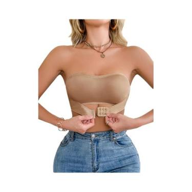 Imagem de Sutiã Sem Alças para Mulheres com Fecho Frontal e Efeito Push Up, Conf