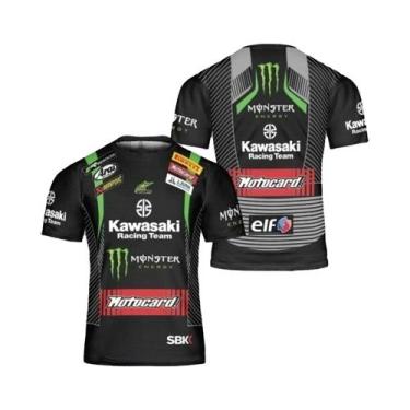 Imagem de Camiseta Unissex Kawasaki Racing Team Com Estampa Completa Para Motoci