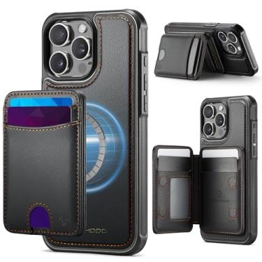 Imagem de owlhold Capa carteira para iPhone 13 Pro, compatível com MagSafe e bloqueio de RFID 2 em 1, capa removível de couro PU à prova de choque, capa carteira dobrável dobrável para iPhone 13 Pro de 6,1