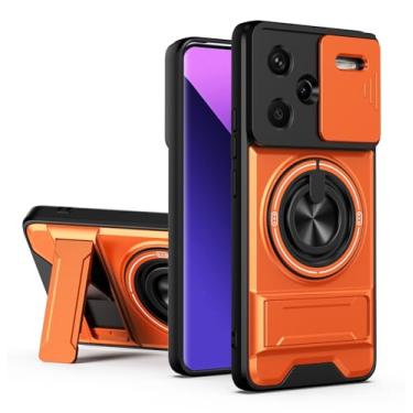 Imagem de SORAKA Capa para Xiaomi Redmi Note 13 Pro Plus 5G com suporte,proteção de lente com janela e capa dupla de PC e TPU compatível com suporte magnético para carro