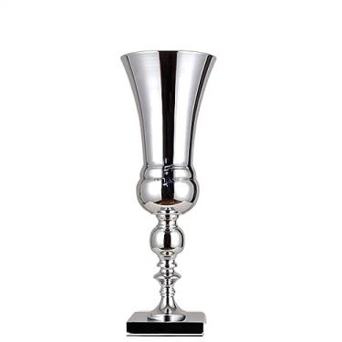 Imagem de x3anggyt5 Decorações de vaso de ferro de metal de flores frescas para salas de estar, decorações de vasos decorativos para mesas de jantar e salas de estar domésticas adequadas para uso interno (prata