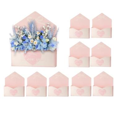 Imagem de dos Namorados Caixa Envelope de Flores | 10 Unidades de de Embrulho com Padrão de Corações,Caixas Envelope para Festas,para Presentes de dos Namorados e Ocasiones Especiais