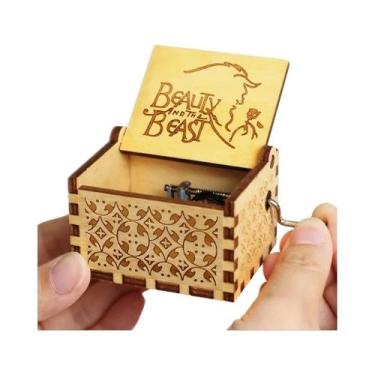 Imagem de Caixa De Música De Madeira Esculpida Com Manivela Para O Halloween - V