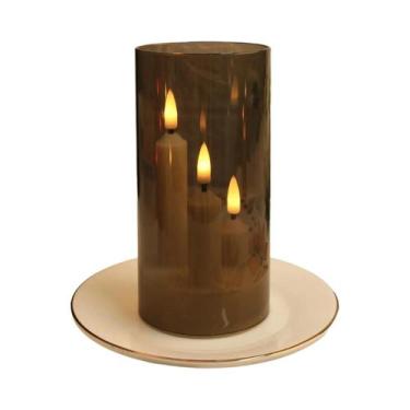 Imagem de Velas LED Sem Chama Curtas Com Abajur De Acrílico, Operadas a Bateria,