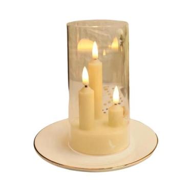 Imagem de Velas LED Sem Chama Curtas Com Abajur De Acrílico, Operadas a Bateria,