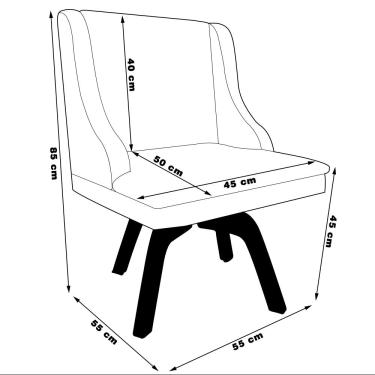 Imagem de Kit 4 Cadeiras Decorativas Sala de Jantar Base Giratória de Madeira Firenze Suede Azul Marinho/Natural G19 - Gran Belo