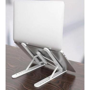 Imagem de Suporte Ajustável para Notebook e Tablet, Articulado Dobrável, 10 a 15.6 Polegadas, ABS e Alumínio, Ergonômico com Dissipação de Calor